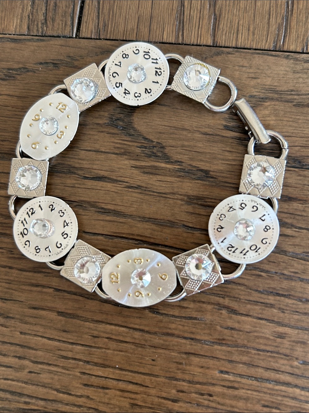 Lorraine Frances Steampunk watch face bracelet with Crystal